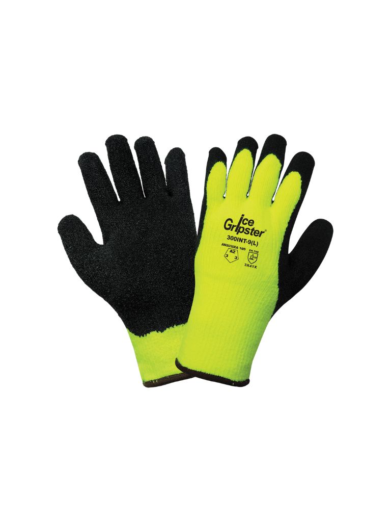 Ice Gripster® Water Repellent Low-Temperature Rubber Coated Gloves with Cut, Abrasion, and Puncture Resistance - 300INT