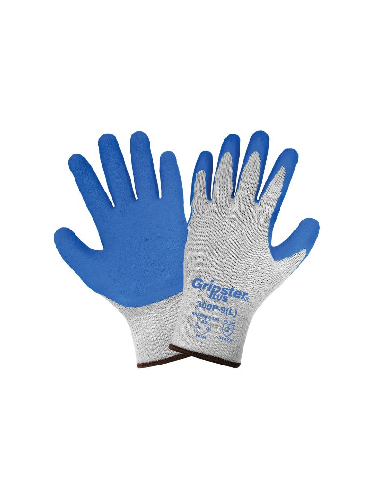 Gripster® Plus Premium Etched Rubber Palm Coated Gloves with Ergonomic Hand Shape and Cut, Abrasion, and Puncture Protection - 300P